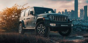 Jeep wrangler side front view